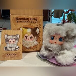 Naughty Kitty plush - Gray Fur Blue Eyes